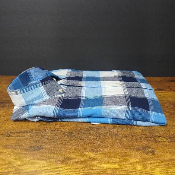 Club Room Men's Blue Flannel Button Up Shirt Size Small - Picture 5 of 6